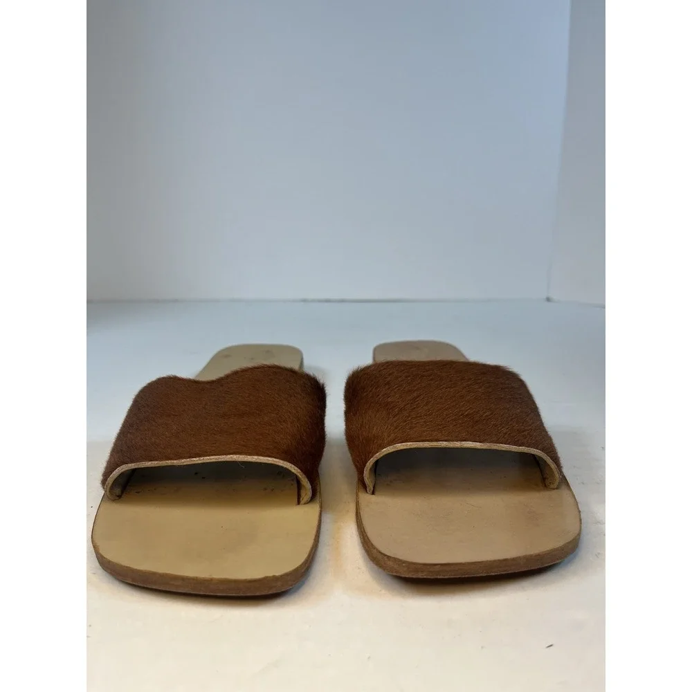 Jacques Cohen Cowhide Slides Open Toe Loop Slide Sandals Womens Size 7 Spain